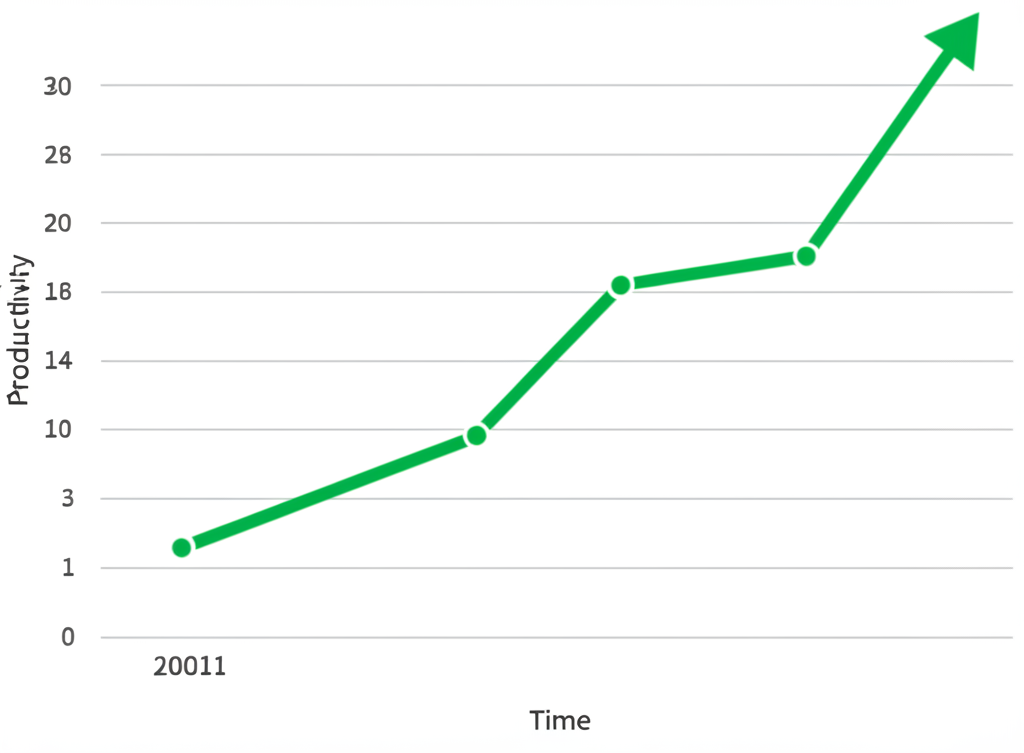 Graph showing increased productivity and cost savings after implementing RPA solutions